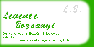 levente bozsanyi business card
