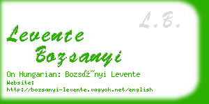 levente bozsanyi business card